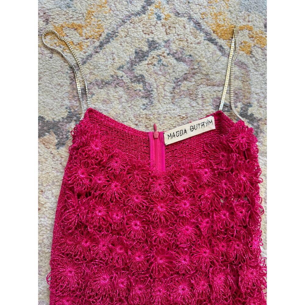 Magda Butrym Pink Crochet Flower Mini Shift Dress - Picture 9 of 16